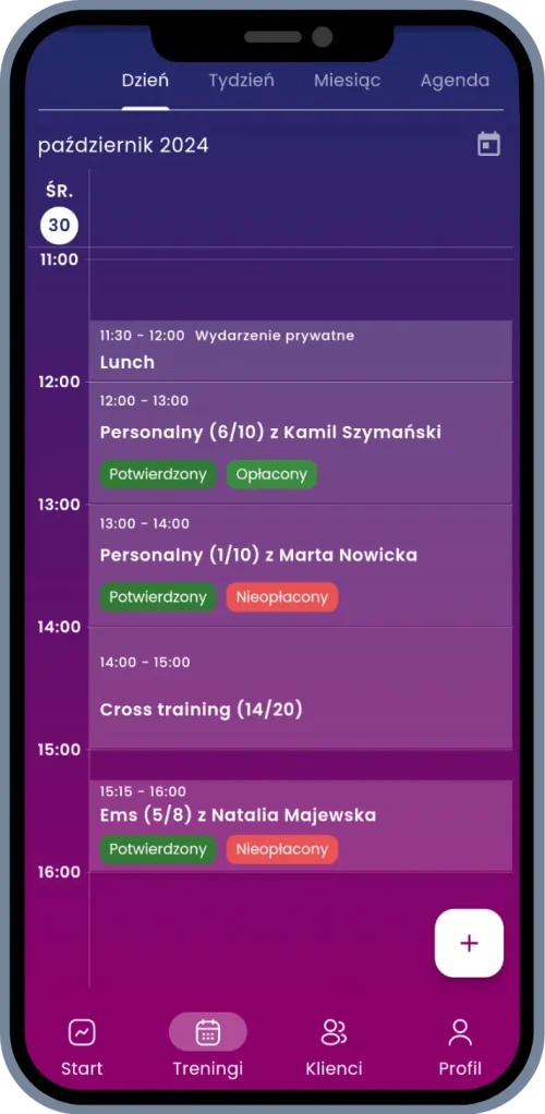Zarządzanie treningami dla trenerów personalnych w aplikacji Fituaro